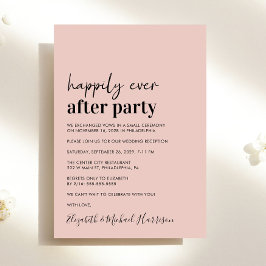 Minimale moderne blush huwelijksreceptie uitnodigi aankondiging