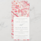 Minimale moderne Blush Paisley Typografie Verlovin Kaart (Voorkant / Achterkant)
