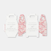 Minimale Moderne Blush Paisley Typography Wedding Bedankdoosjes (Uitgevouwen)