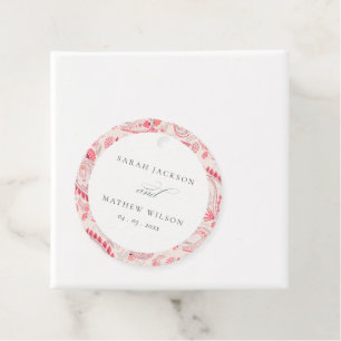 Minimale Moderne Blush Paisley Typography Wedding Bedankjes Labels