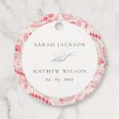 Minimale Moderne Blush Paisley Typography Wedding Bedankjes Labels (Voorkant)