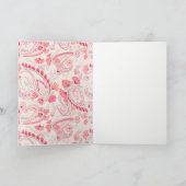 Minimale Moderne Blush Paisley Typography Wedding Bedankkaart (Binnen)