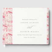 Minimale Moderne Blush Paisley Typography Wedding Gastenboek (Voorkant)