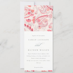 Minimale Moderne Blush Paisley Typography Wedding Kaart
