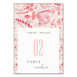 Minimale Moderne Blush Paisley Typography Wedding Kaart