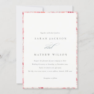 Minimale Moderne Blush Paisley Typography Wedding Kaart