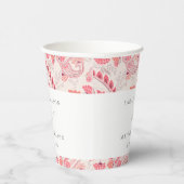 Minimale Moderne Blush Paisley Typography Wedding Papieren Bekers (Rechts)