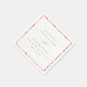 Minimale Moderne Blush Paisley Typography Wedding Servet (Hoek)