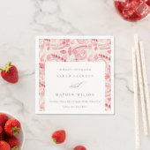 Minimale Moderne Blush Paisley Typography Wedding Servet (Insitu)