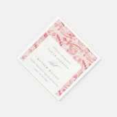 Minimale Moderne Blush Paisley Typography Wedding Servet (Hoek)