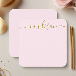 Minimale moderne Blush Pink & Gold typografie Notitiekaartje