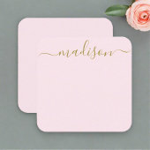 Minimale moderne Blush Pink & Gold typografie Notitiekaartje