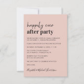 Minimale moderne Blush Roze bruiloft receptie Kaart (Voorkant)