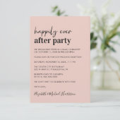 Minimale moderne Blush Roze bruiloft receptie Kaart (Staand voorkant)