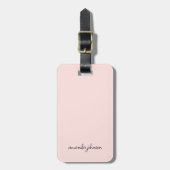Minimale Moderne Blush Roze Monogram Volledige Naa Bagagelabel (Voorkant verticaal)