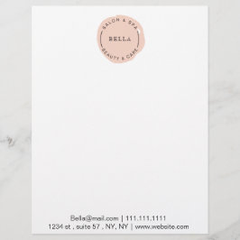 Minimale Moderne Blush Salon en Spa Briefhoofd