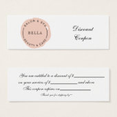 Minimale Moderne Blush Salon en Spa Discount Kaart (Voorkant /achterkant)