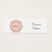 Minimale Moderne Blush Salon en Spa Discount Kaart (Voorkant)