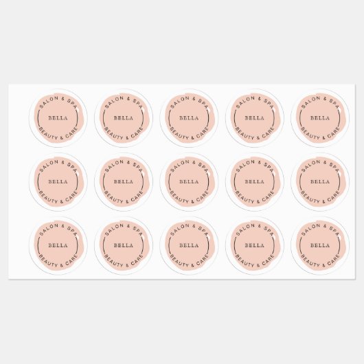 Minimale Moderne Blush Salon en Spa Labels (Vel)