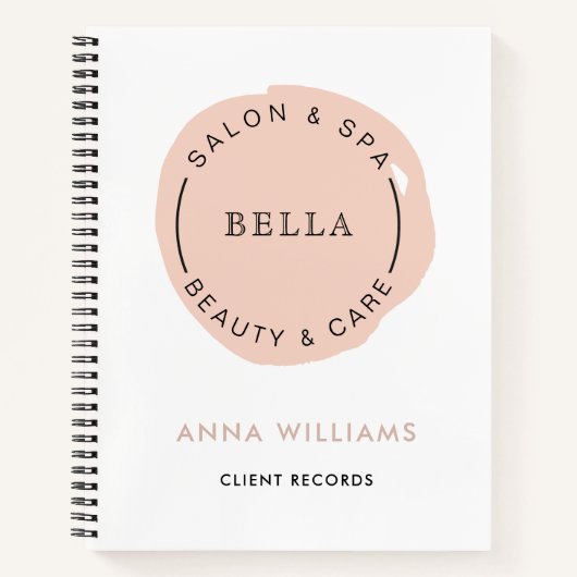 Minimale Moderne Blush Salon en Spa Notitieboek (Voorkant)