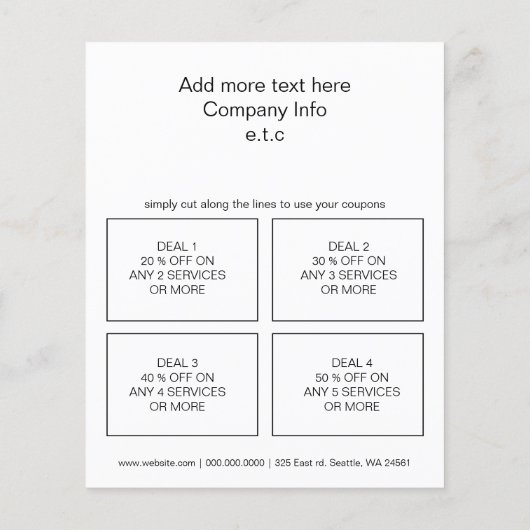 Minimale moderne blush salon spa Coupons Flyer (Achterkant)