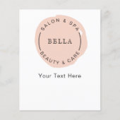 Minimale moderne blush salon spa Coupons Flyer (Voorkant)