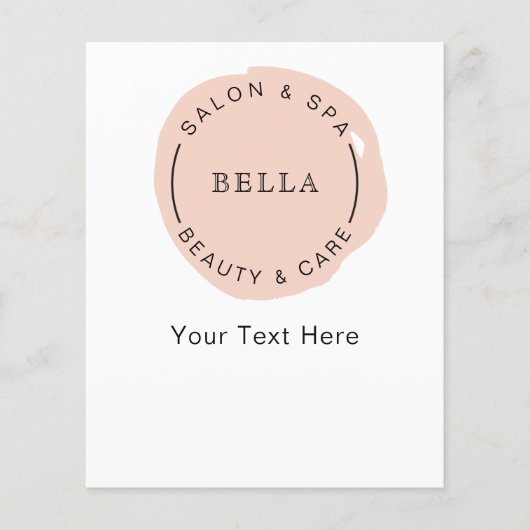 Minimale moderne blush salon spa Coupons Flyer (Voorkant)