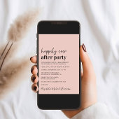 Minimale Moderne Blush Trouwreceptie Uitnodiging