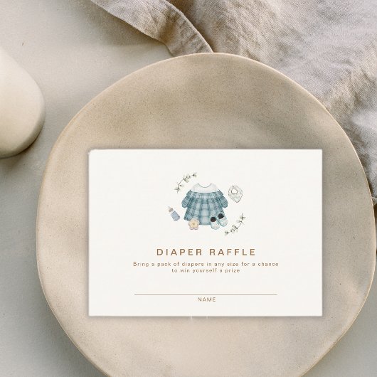 Minimale Moderne Boho Kleding Patroon Luier Raffle Informatiekaartje