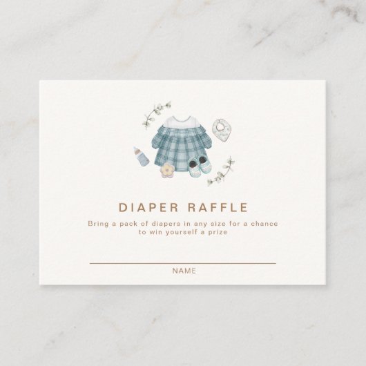 Minimale Moderne Boho Kleding Patroon Luier Raffle Informatiekaartje (Voorkant)