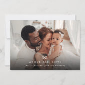 Minimale moderne boog boven alle liefde kerstfoto feestdagenkaart (Voorkant)