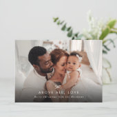 Minimale moderne boog boven alle liefde kerstfoto feestdagenkaart (Staand voorkant)