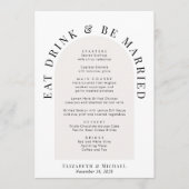 Minimale moderne boog bruiloft menu (Voorkant)