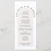 Minimale moderne boog bruiloft menu (Voorkant)