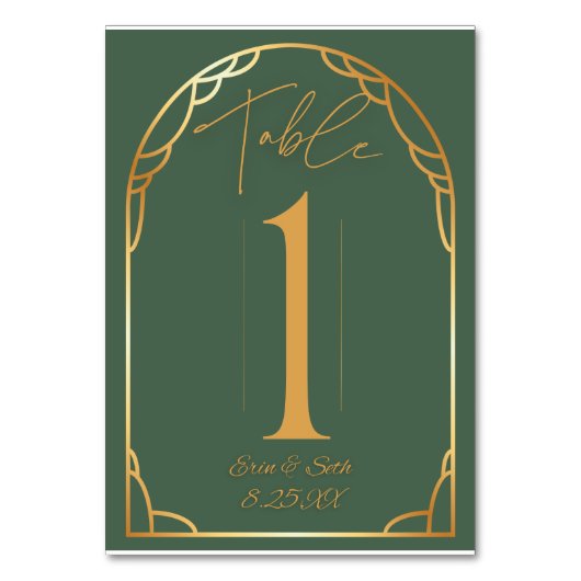 Minimale moderne boog bruiloft | Olijven & Goud Kaart (Voorkant)