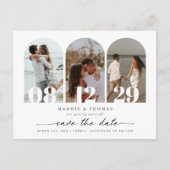 Minimale moderne boogfoto Opslaan Datum Briefkaart (Voorkant)