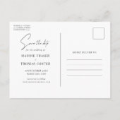 Minimale moderne boogfoto Opslaan Datum Briefkaart (Achterkant)