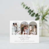 Minimale moderne boogfoto Opslaan Datum Briefkaart (Staand voorkant)