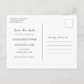 Minimale moderne boogfoto Opslaan Datum Briefkaart (Achterkant)