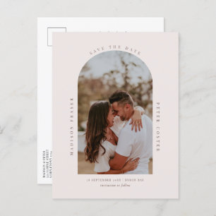 Minimale moderne boogfoto Opslaan Datum Briefkaart