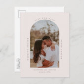 Minimale moderne boogfoto Opslaan Datum Briefkaart (Voorkant / Achterkant)