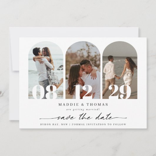 Minimale moderne boogfoto Opslaan Datum invullen Kaart (Voorkant)