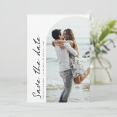 Minimale moderne boogfoto Opslaan Datum Kaart (Staand voorkant)