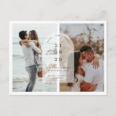 Minimale moderne boogfoto Save the Date Postcar Briefkaart (Voorkant)