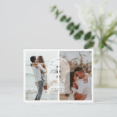 Minimale moderne boogfoto Save the Date Postcar Briefkaart (Staand voorkant)