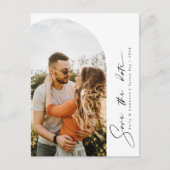 Minimale moderne boogfoto Save the Date Postcar Briefkaart (Voorkant)