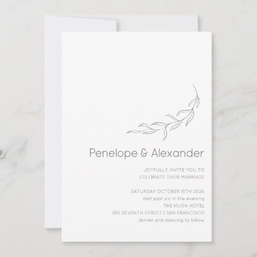 Minimale moderne botanische tekening kaart (Voorkant)