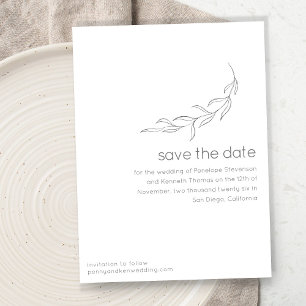Minimale moderne botanische tekening save the date