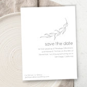 Minimale moderne botanische tekening save the date