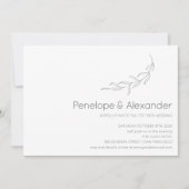 Minimale moderne botanische trekbruiloft kaart (Voorkant)